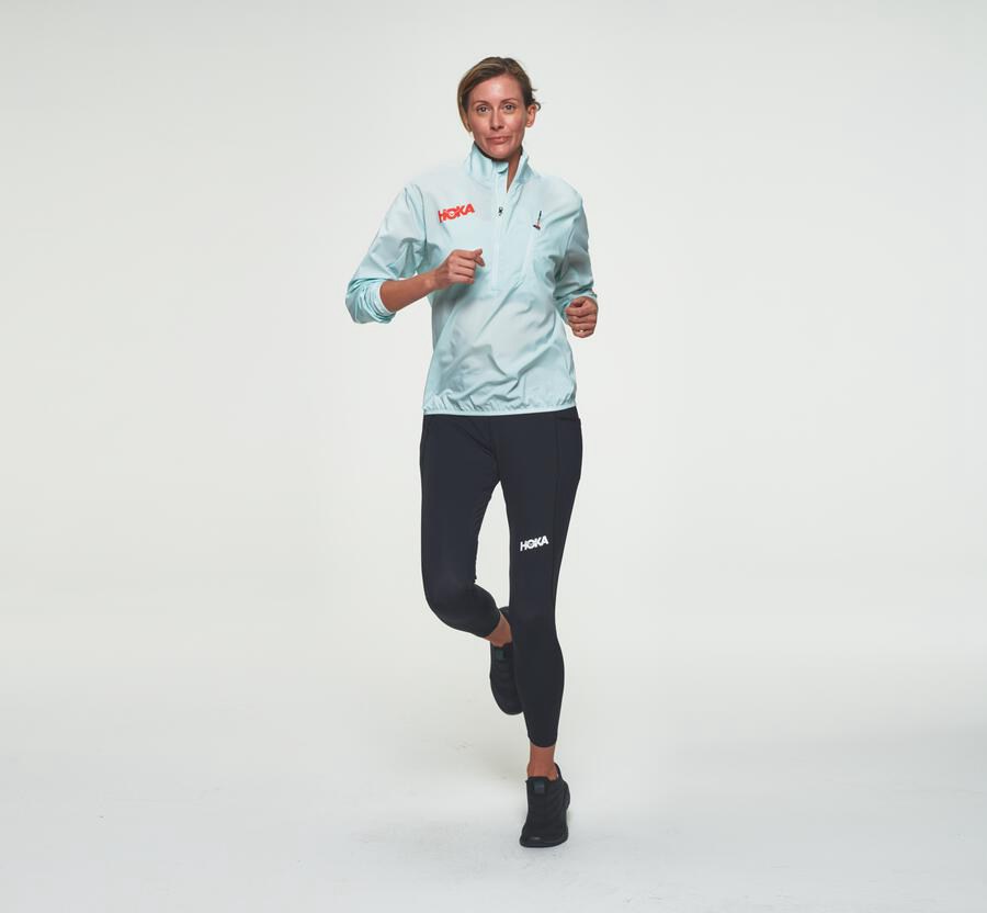 Hoka One One Womens Jackets - Wind-Resistant - Blue - VXWR18790